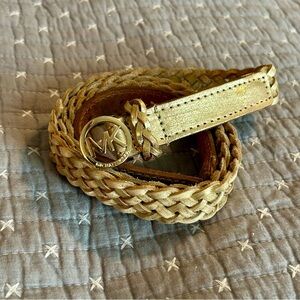 Michael Kors Metallic Gold Braided Belt - Size XL